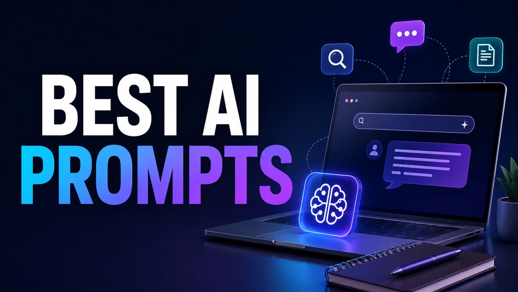 Professional thumbnail for Best AI Prompts for Business, SEO and Marketing Teams in 2026 featuring modern AI workflow visuals and prompt automation graphics.