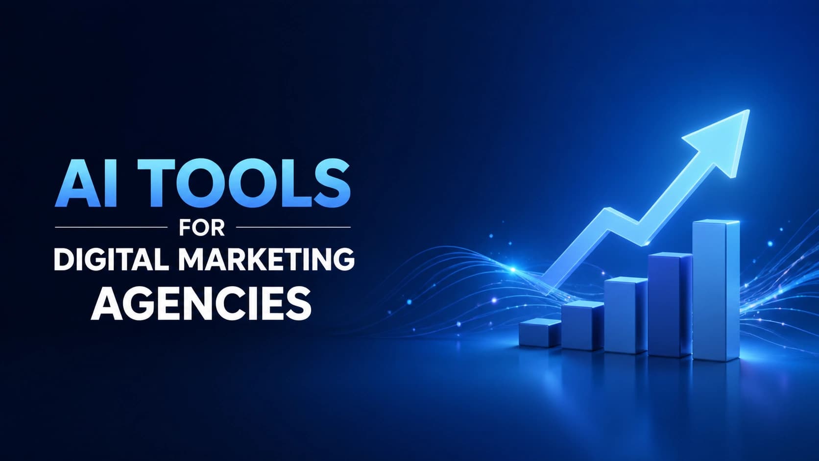 AI tools for digital marketing agencies featuring campaign analytics, growth charts, and performance optimization insights.
